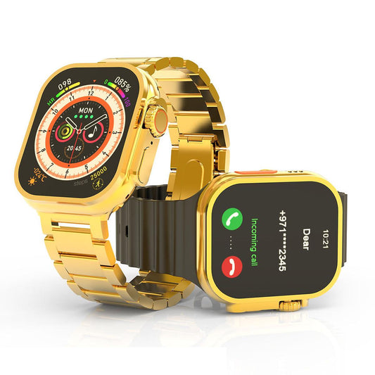 Luxury Smartwatch - Gold Finish, Large Touchscreen, Multiple Functions